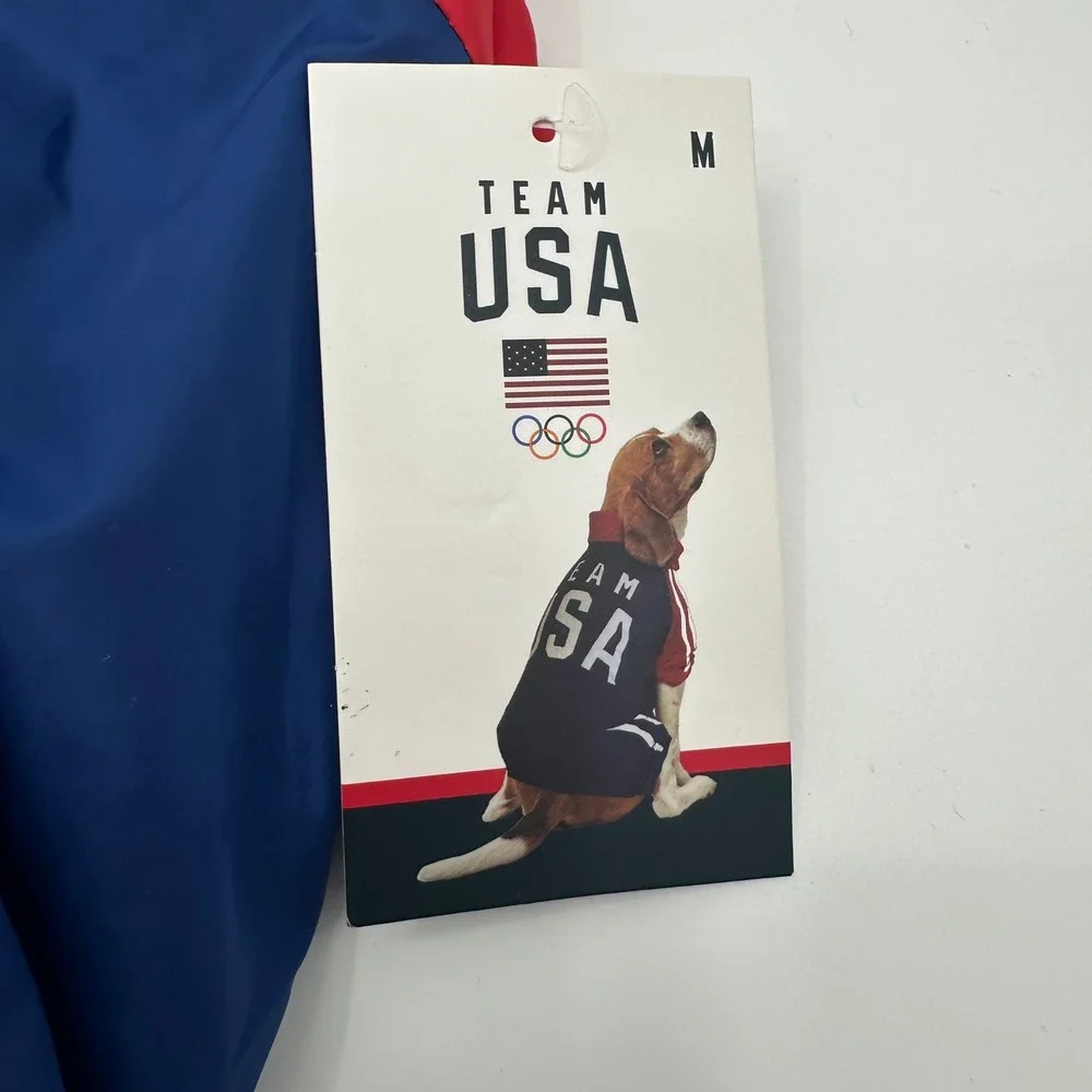 Team USA Olympics Dog Tracksuit Navy Red‎ White Pet Outfit Size Medium NWT New